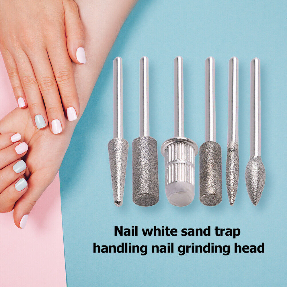 6pcs/Set Nail Drill Bits Grinder Manicure Polish Rotary Burr Cuticle Cutter @