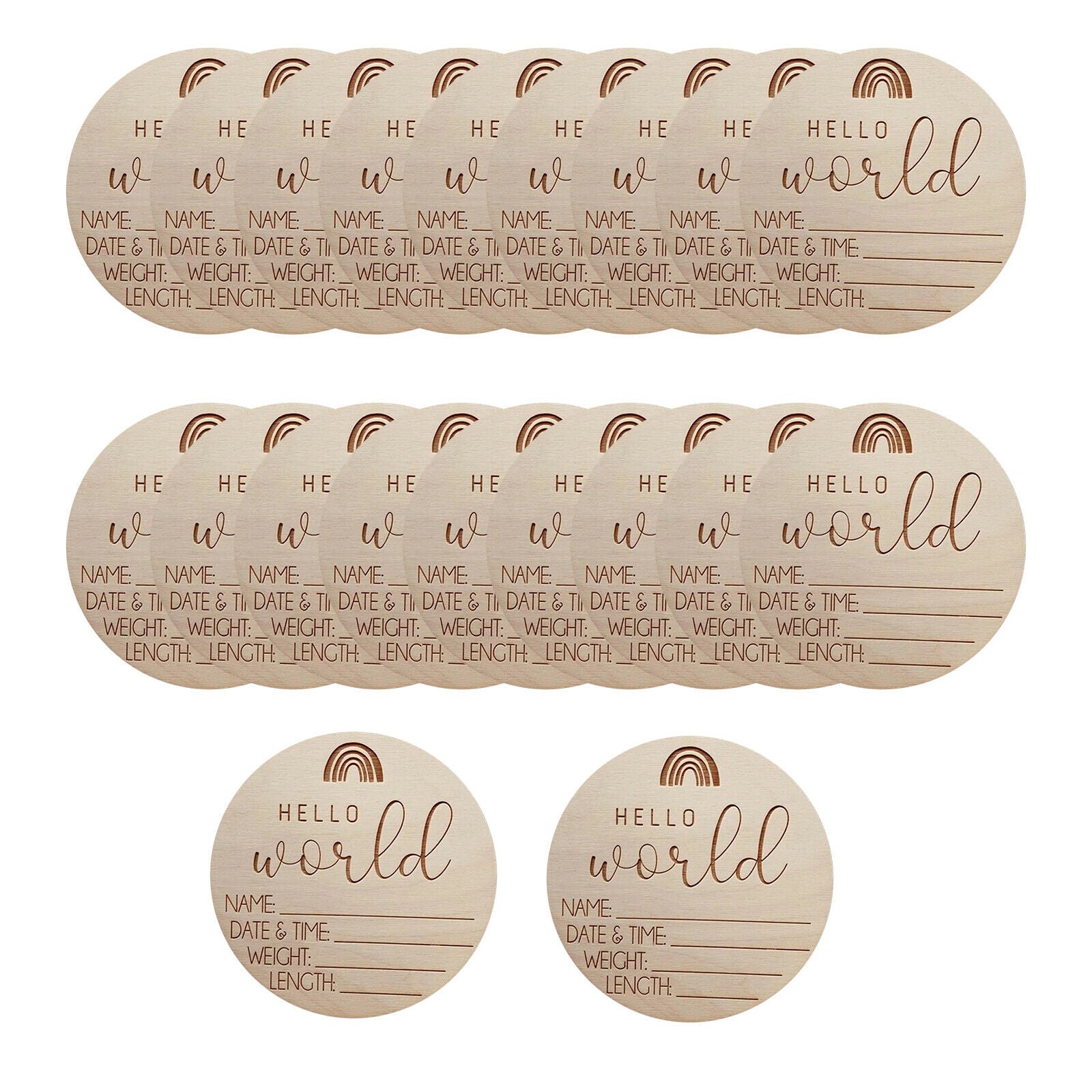 20x Monthly Milestone Cards Rounds Newborn Baby Shower Gift