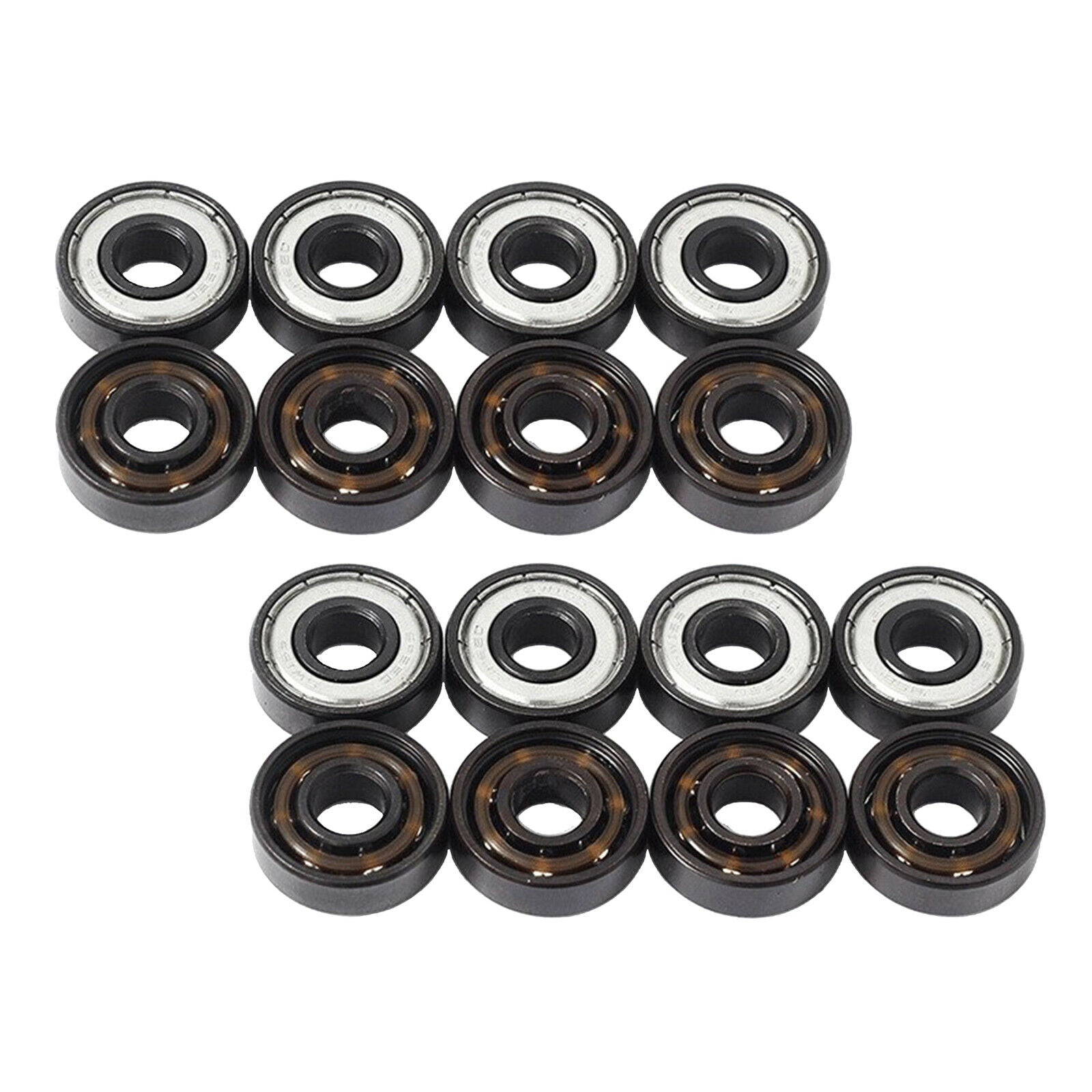 16x Premium 608 Skateboard Bearings Precision for Longboard Scooter Wheels
