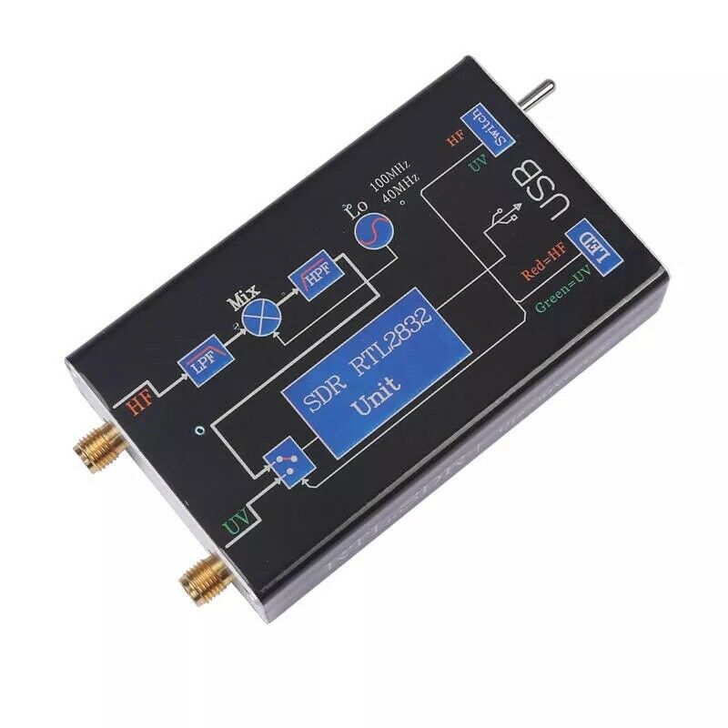 100KHz-1.7GHz VHF UHF Full Band RTL.SDR+UpConverter SDR USB Tuner Receiver NFM F