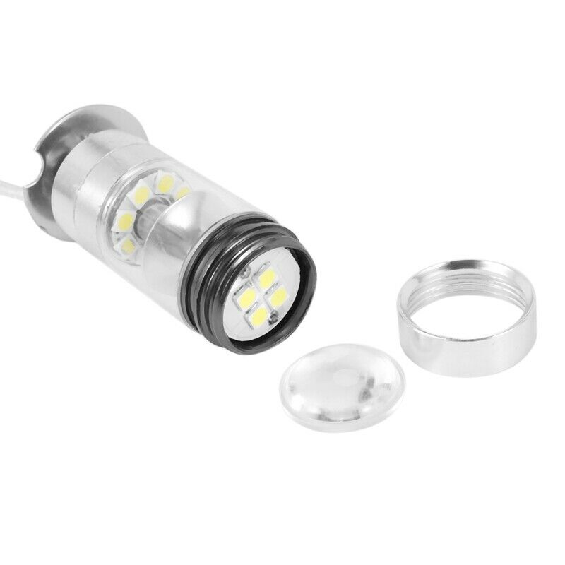 2Pcs 6000K White LED H3 100W 2323 Car Fog Light Bulb DRL E4P5