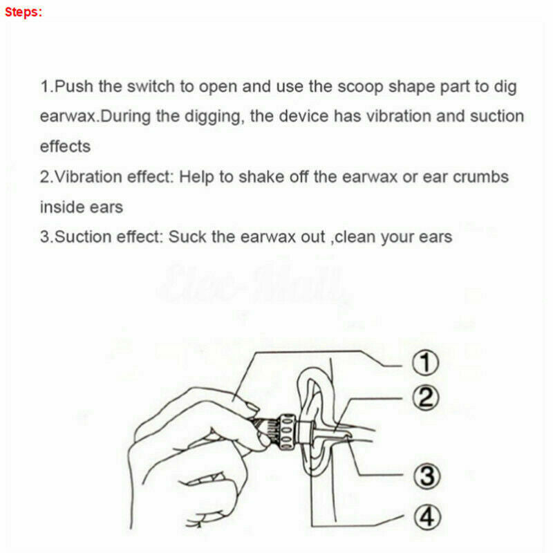 Electric Vacuum Earwax Cleaner Suck Vibration Ear Spoon Removal Tool Painless