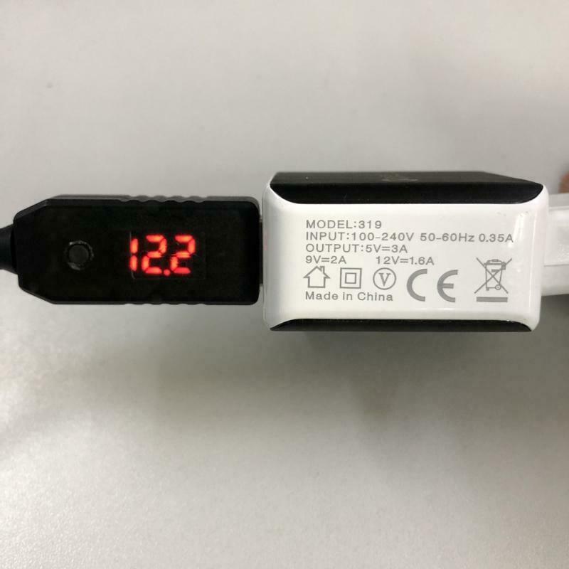 QC3.0 USB to 5V 9V 12V Adjustable Voltage 5.5x2.5mm Power Cable for Router LED
