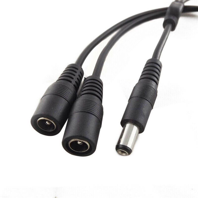 For CCTV Power 5.5x2.1mm 1Male Plug To 2 Female Jack Cable Cord Splitter Adapter
