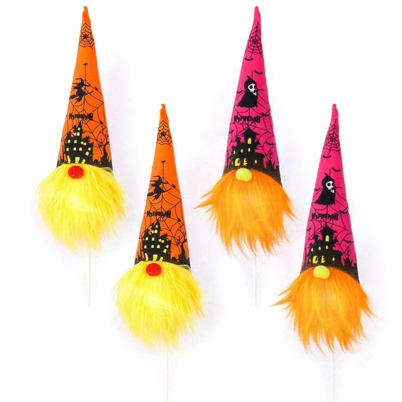 4Pcs Halloween Gnomes Plush Handmade Gnomes Ornaments Halloween Party Home Decor