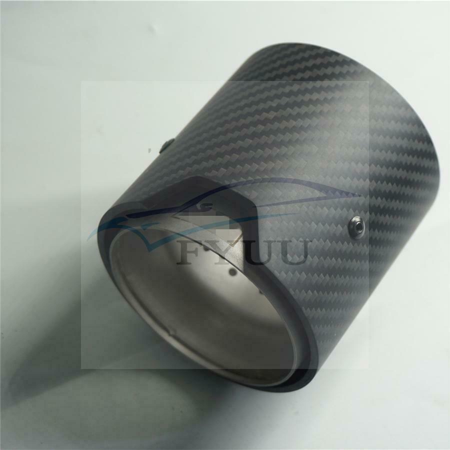 1x 66mm Inlet Matte Carbon Fiber Exhaust Pipe Trim Tip For BMW M Performance