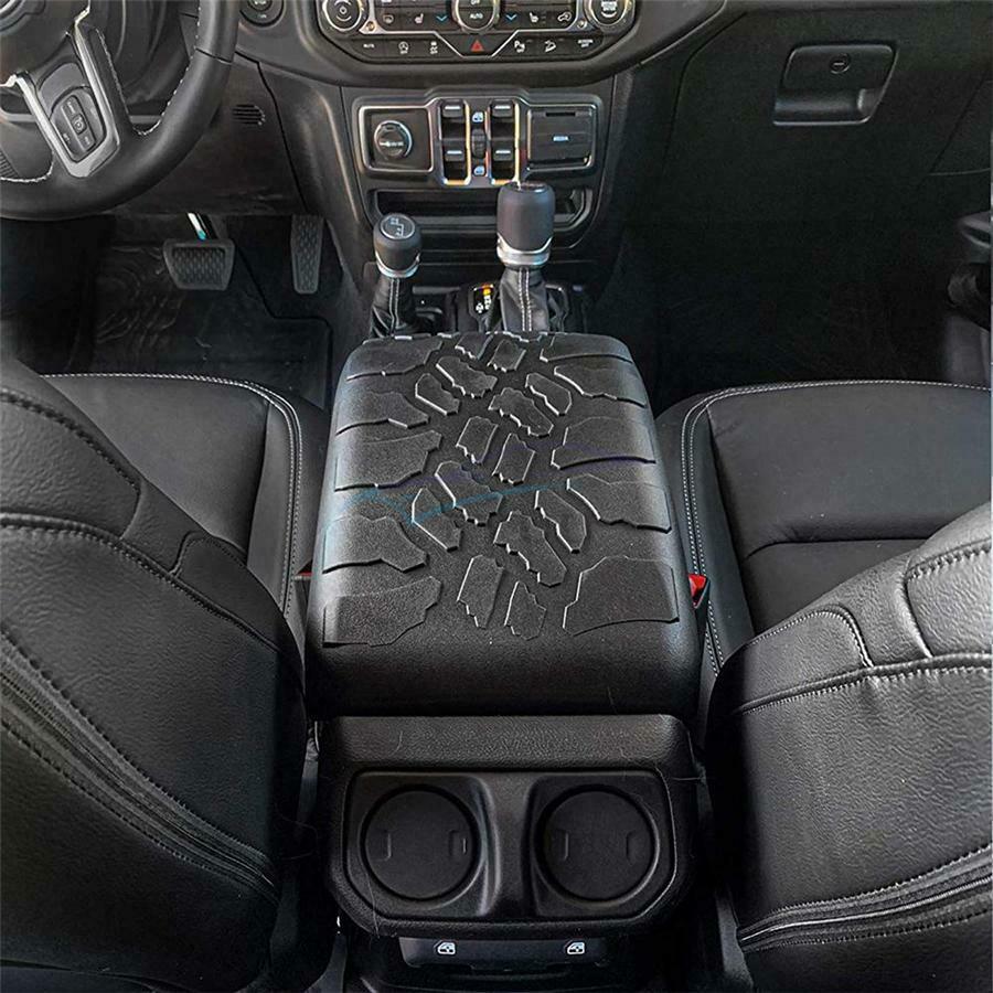1 Piece Set For Wrangler JL JT 2018-2020 Rubber Black Car Central Armrest Cover