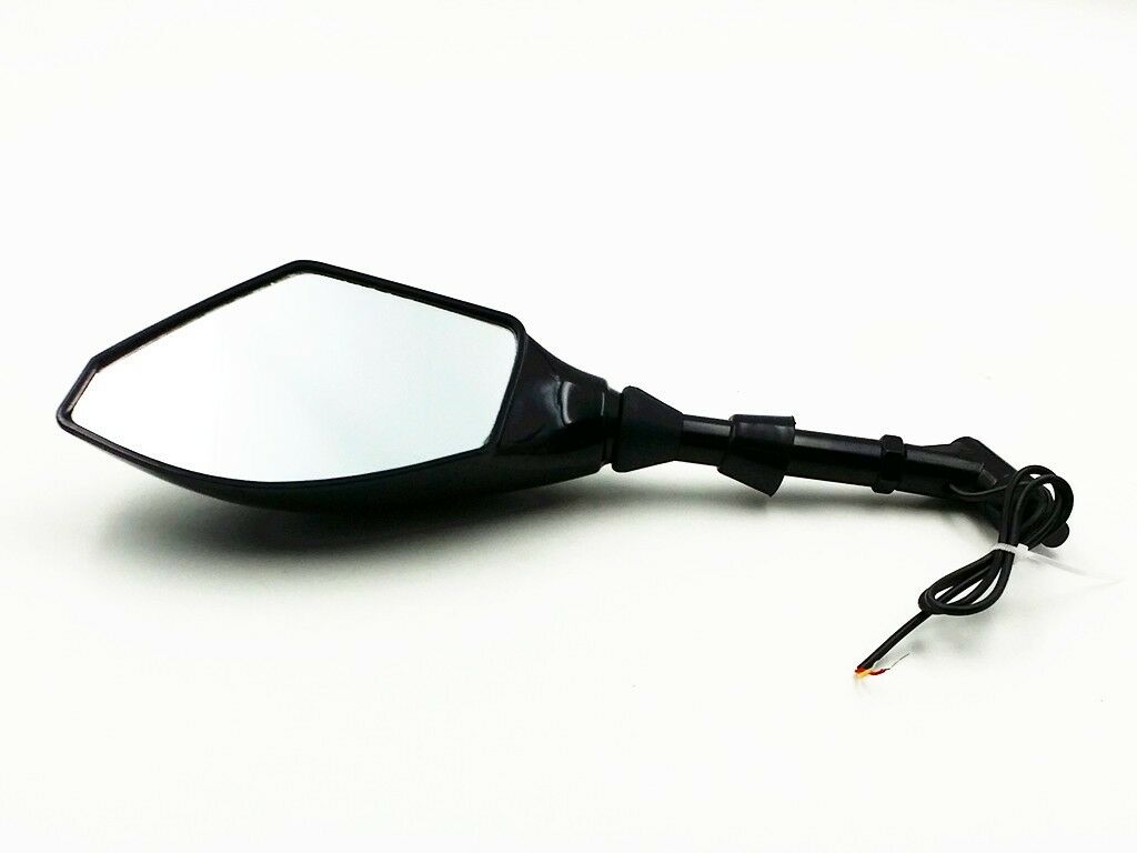 Black M10 LED Turn Signal Rearview Mirrors For Suzuki SV GSF Street Street Bike