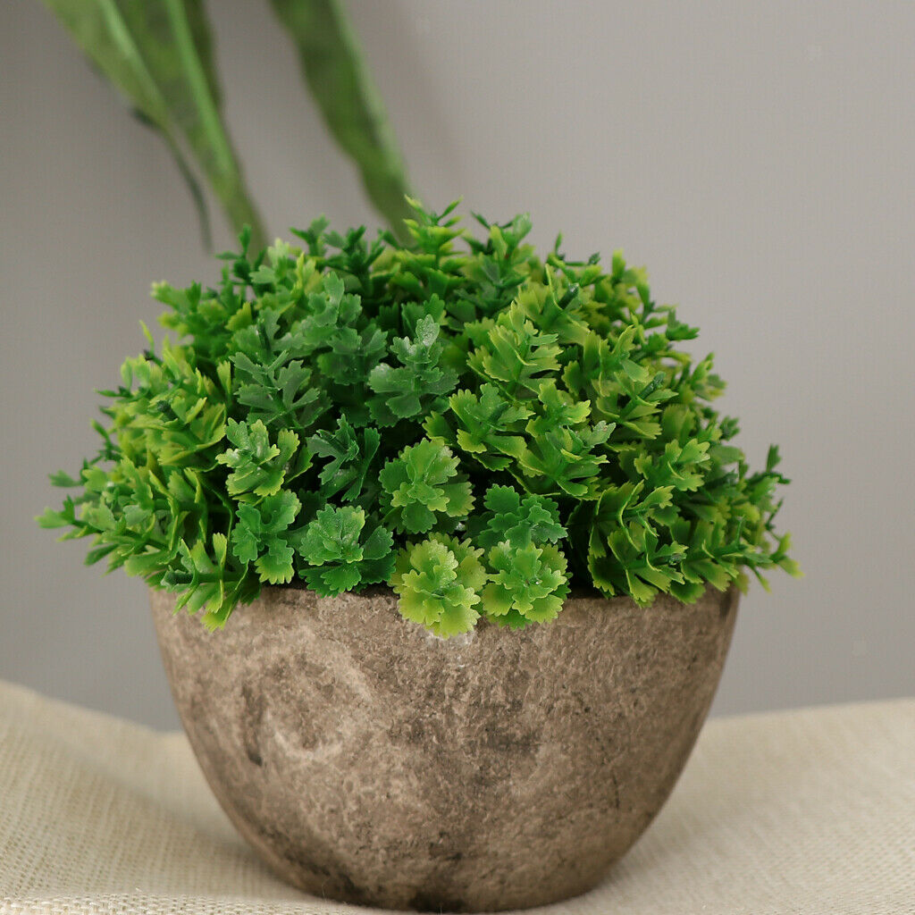 2x Potted Plasic Flower Plant Bonsai for Home Office Garden Shop Decoration