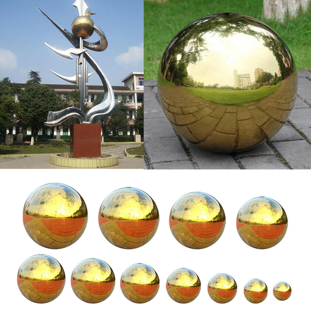 76MM STAINLESS HOLLOW BALL MIRROR SHINY SPHERE GAZING BALL GARDENS ORNAMENT