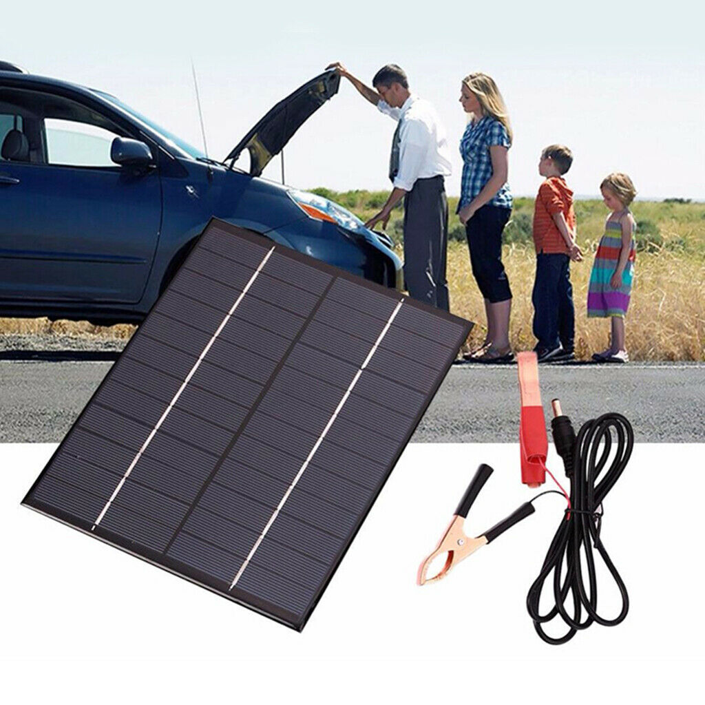 Solar Panel Kit 5.5W 12V Polycrystalline Battery Charger Maintainer + Cable with