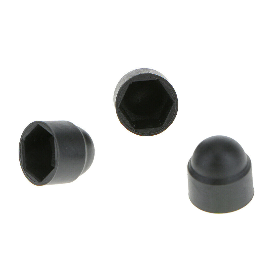 100pcs/lot Black Dome Hex Bolt Nut Protective Caps Covers M6 10x13mm