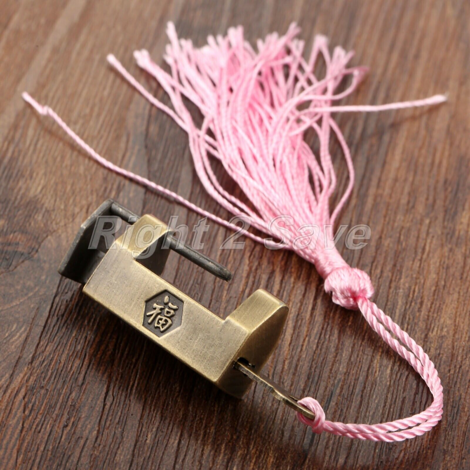 Zinc Alloy Lock Retro Wood Gift Case Jewelry Box Suitcase Padlock Hardware & Key