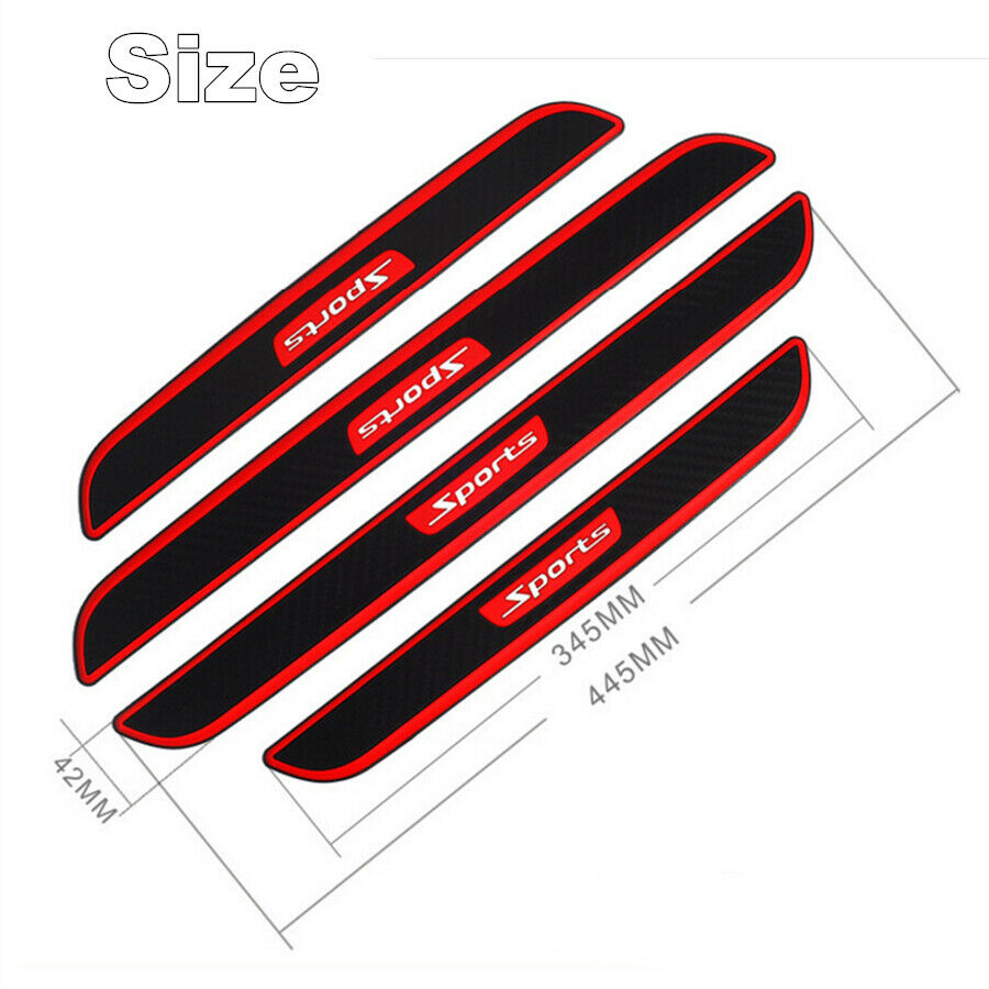 4Pcs Front+Rear Door Scuff Sill Cover Car Door Sill Panel Step Protector Strips