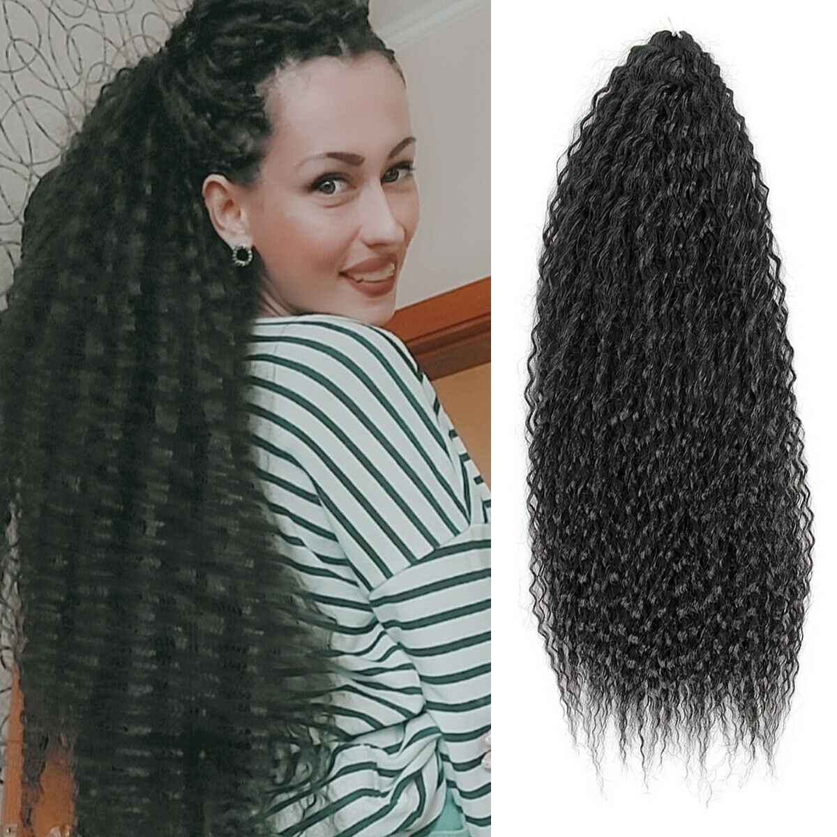 18" Synthetic Kinky Curly Crochet Hair Afro Curls Marley Braiding Hair Extension