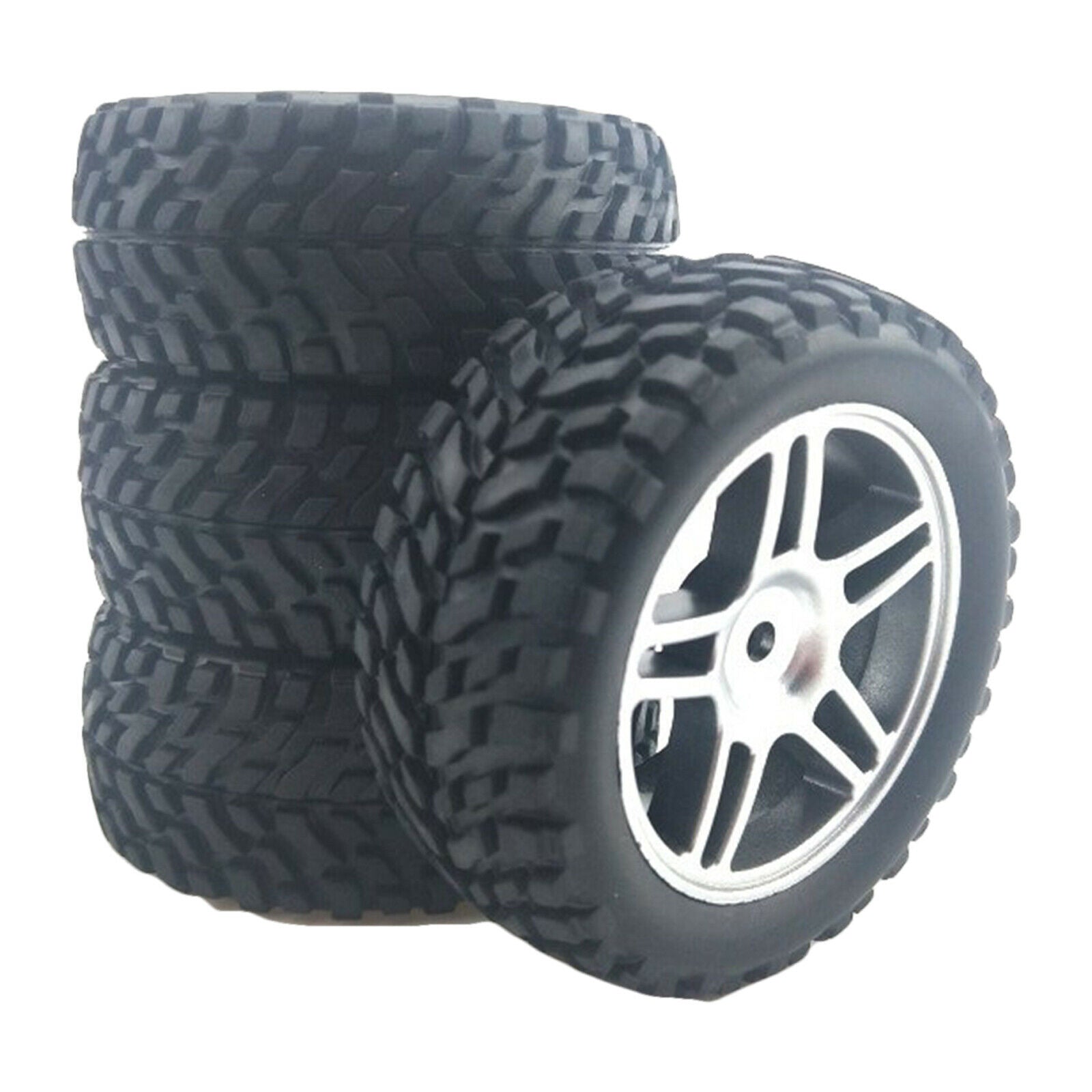 4Pack 75mm RC Wheel Rims & Tires Set for Wltoys 144001 124019 HSP RC Rock