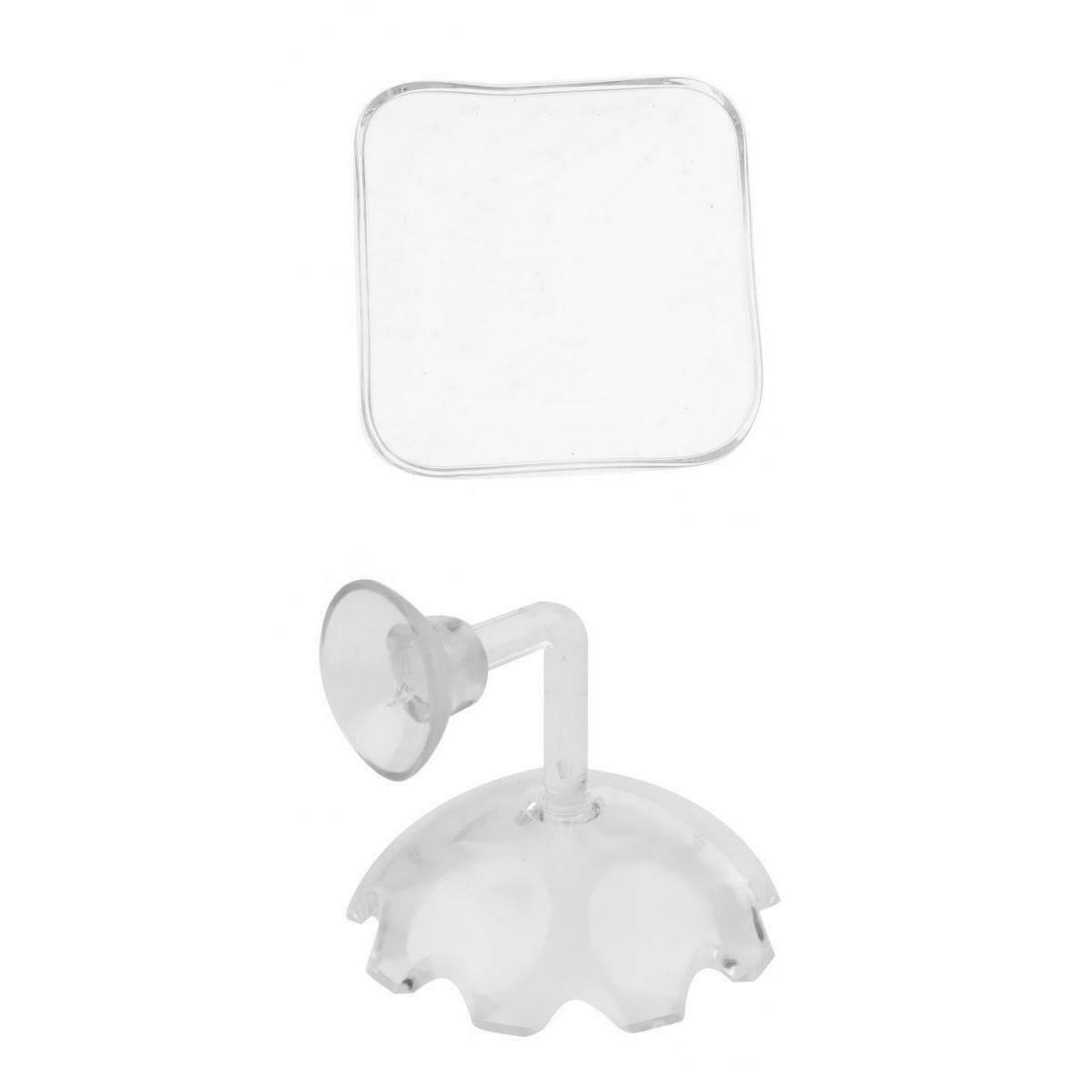 2Pcs Aquarium Fish Tank Clear Shrimp Fish Feeding Dish Sucked Tray Container