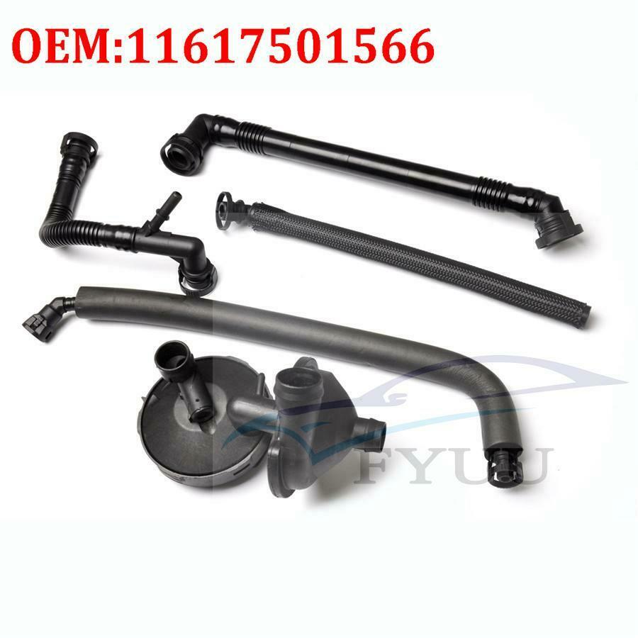 5 PCS Crank CCV Case Valve & Hoses for BMW E46 320i 325i 330i 520i 525i 530i E39