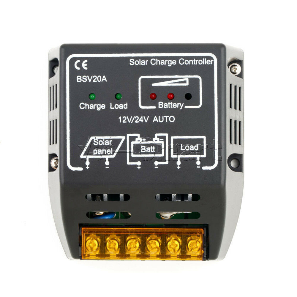 20A 12V/24V Solar Panel Charge Battery Regulator Safe Protection Controller