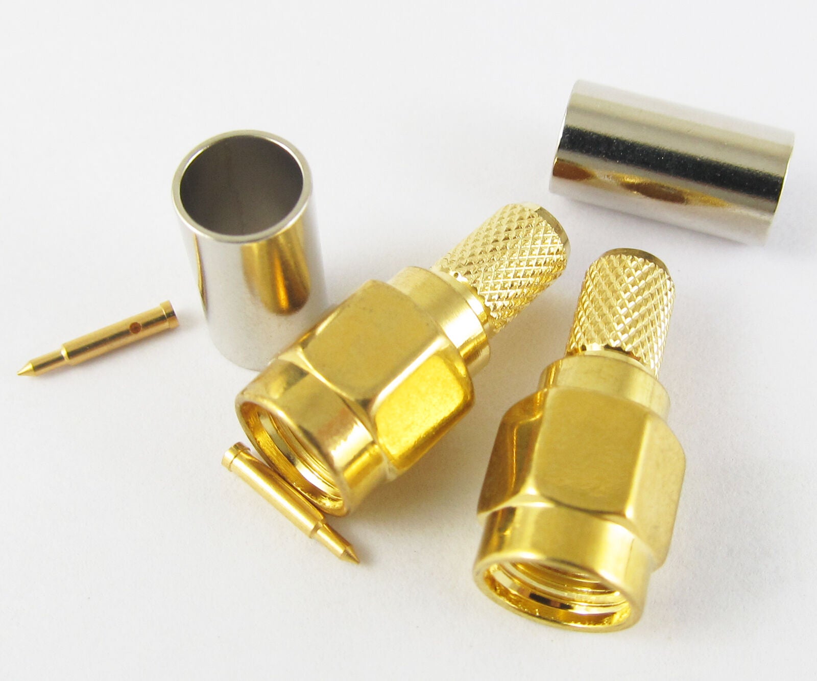 10pc SMA Male Plug Straight Crimp for RG58 RG142 RG223 RG400 LMR195 RF Connector