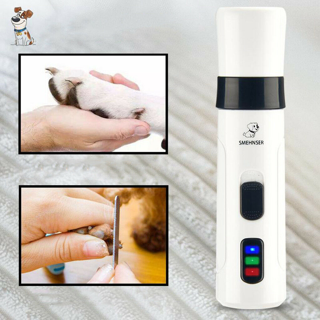 Dog Nail Grinder 2-Speed Electric with LED Light for Small Medium Large Dogs &