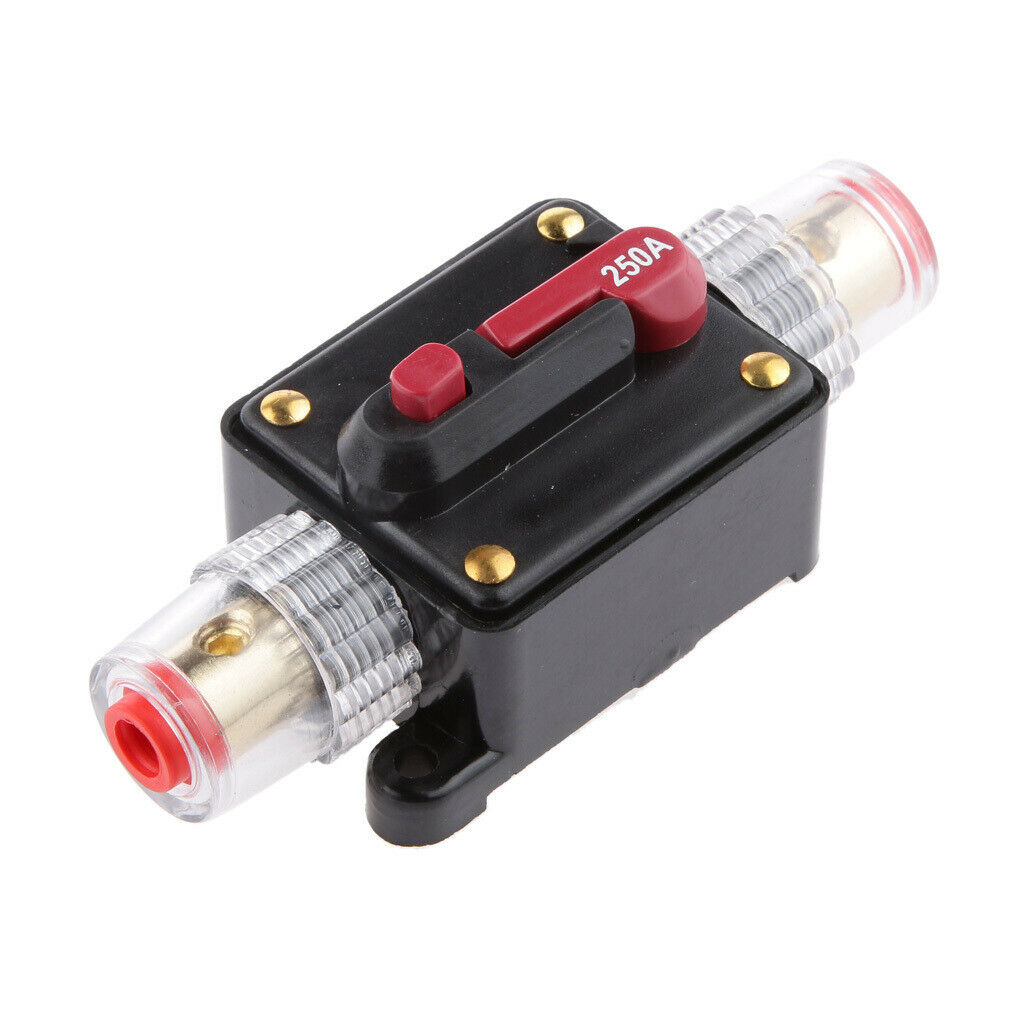 250 Amp In-Line Auto Manual Reset Circuit Breaker Car Stereo Audio Fuse 12V