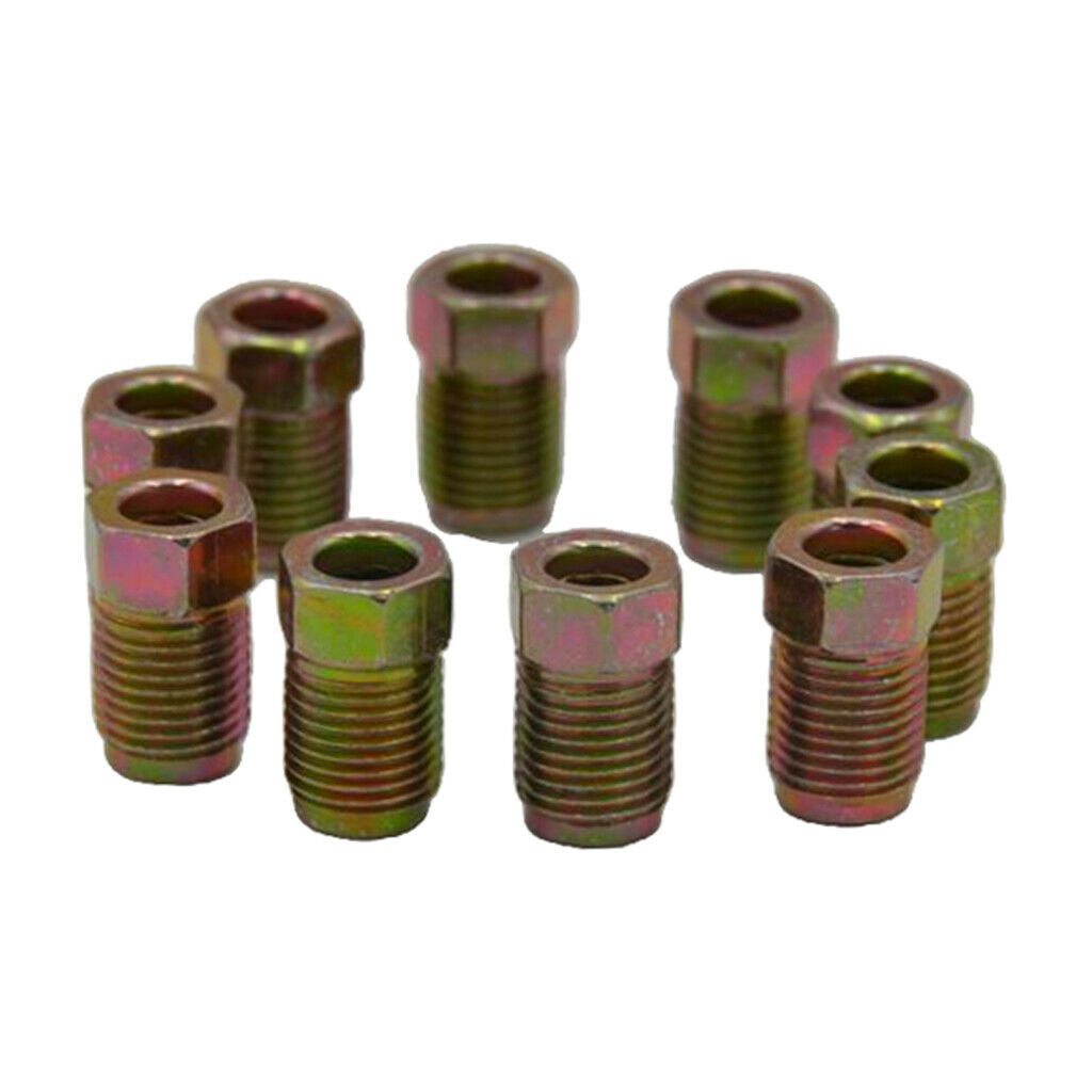 Set of 10 Male Brake Pipe Screw Durable for 3/16'' Braking Steel Tube Brakes