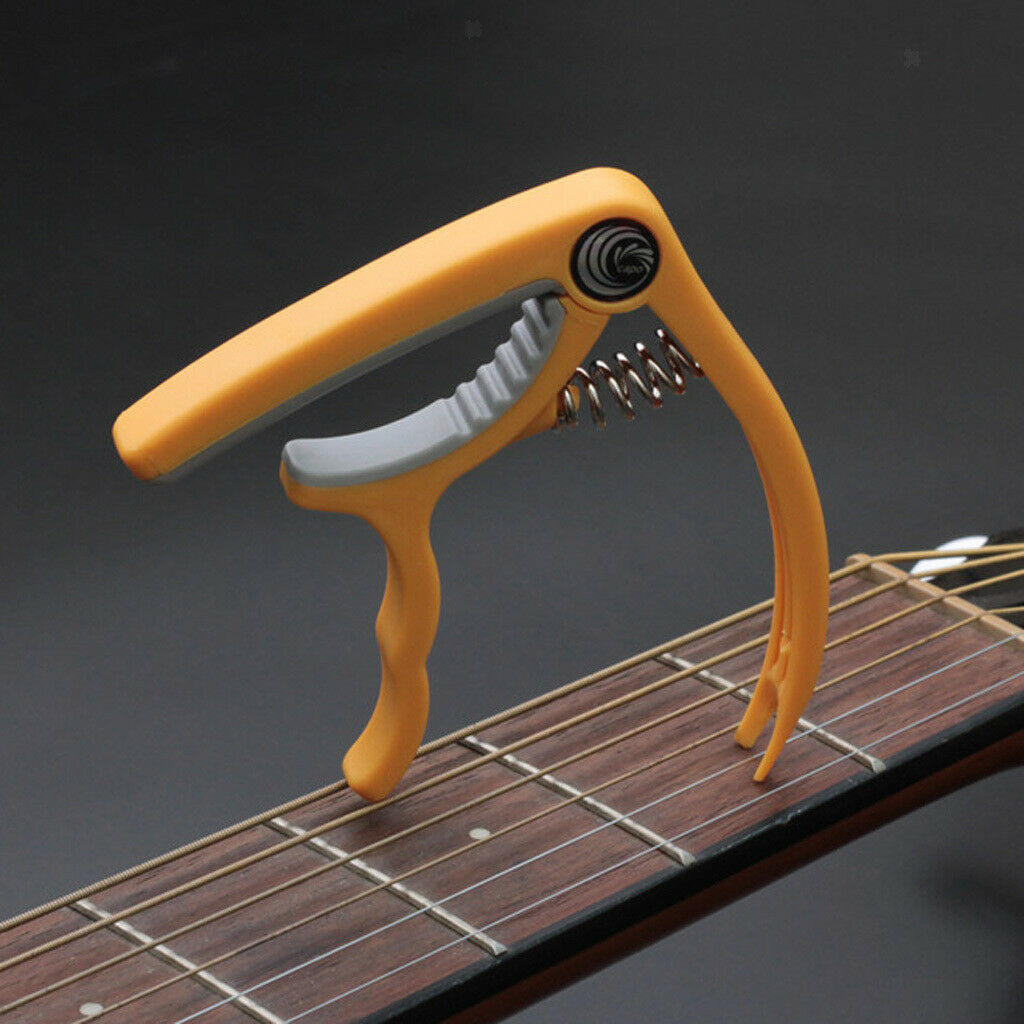 1 Piece Guitar Capo Tuner   Quick Change Key Clamp Yellow