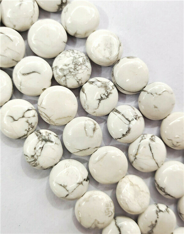 1 Strand 12x6mm Natural White Howlite Round Spacer Loose Beads 15.5inch HH7793
