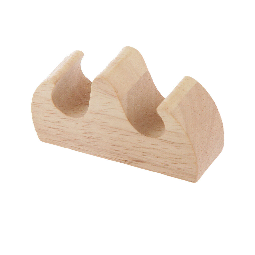 Wooden 2 Ports Chinese Writing Calligraphy Brush Pen Holder
