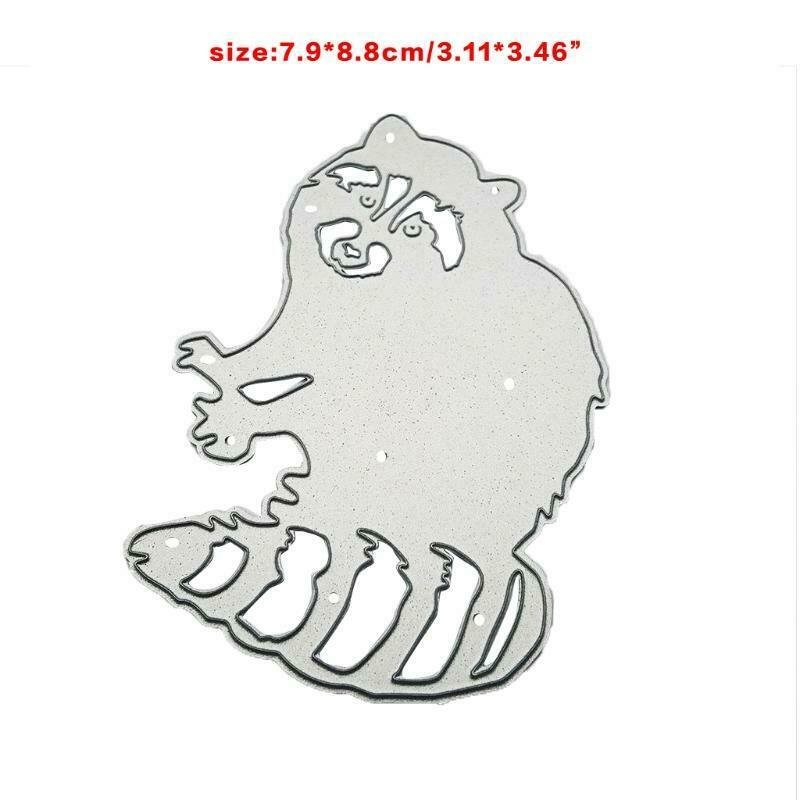 Cute Little Raccoon Silhouette Carbon Steel Cutting Dies DIY Scrapbooking Photo