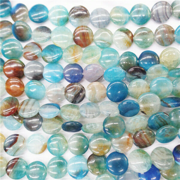 1 Strand 10x4mm Blue Dragon Veins Agate Round Spacer Loose Beads 15.5inch HH9080