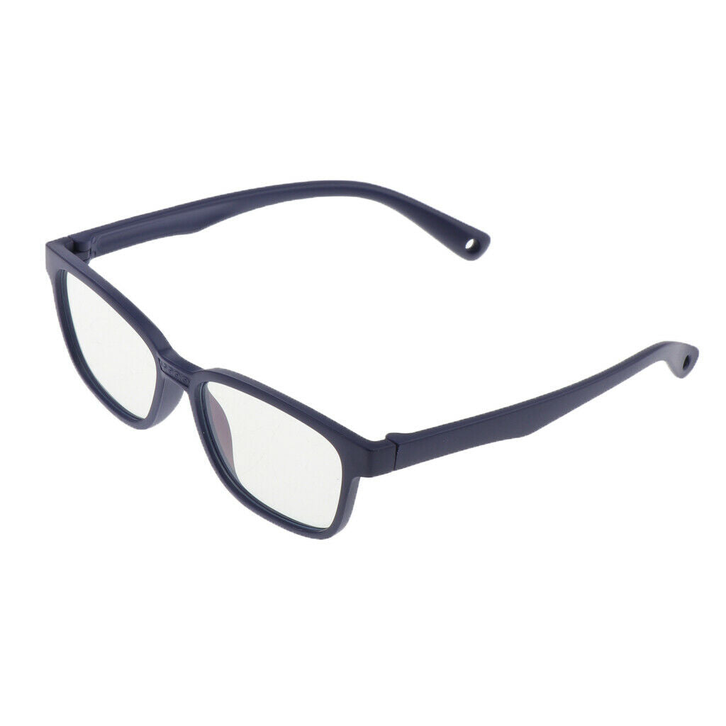 Kids Eyeglasses Anti Blue Light Silicone Frame Flexible Glasses Dark Blue