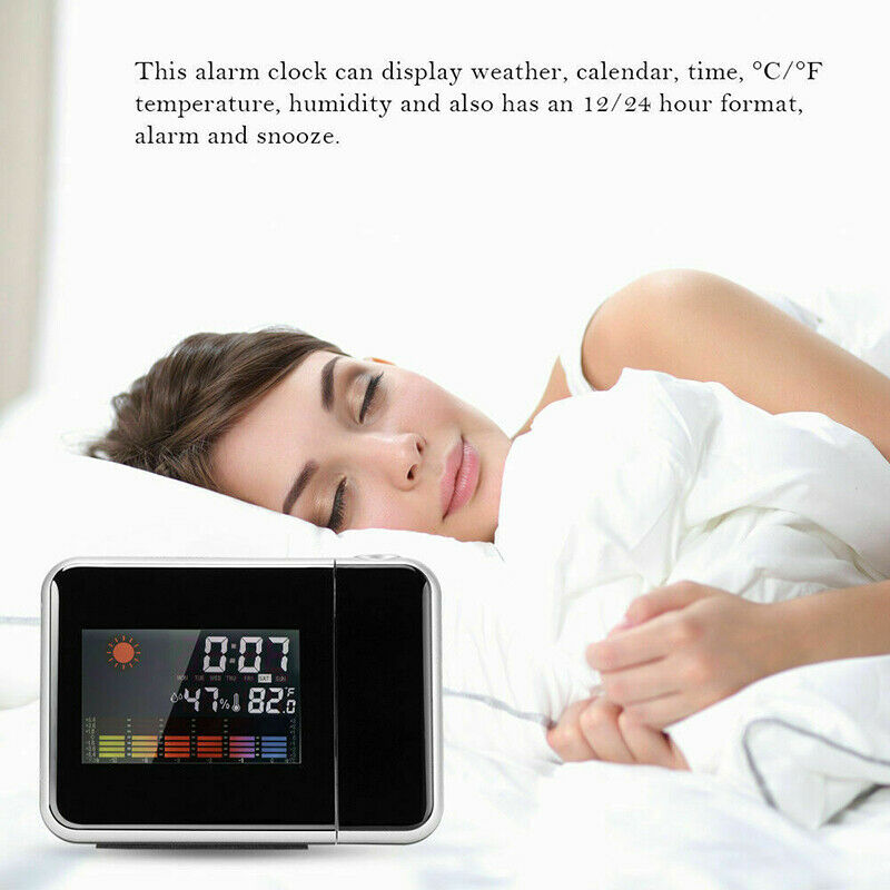 Digital Snooze Alarm Clock LCD Display Temperature Weather Project LED Backlight