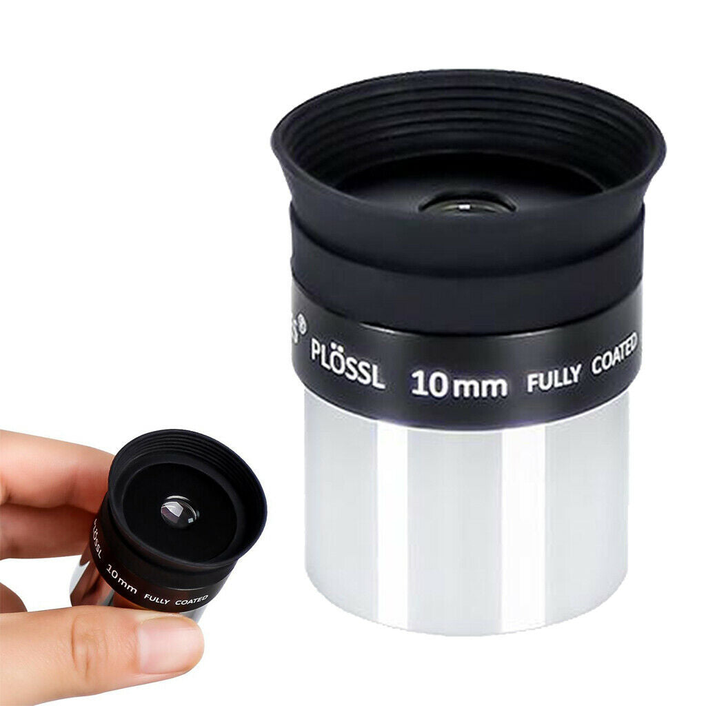 1.25'' 10mm Plossl PL Eyepiece Lens for Astronomy Telescope Accessory Black