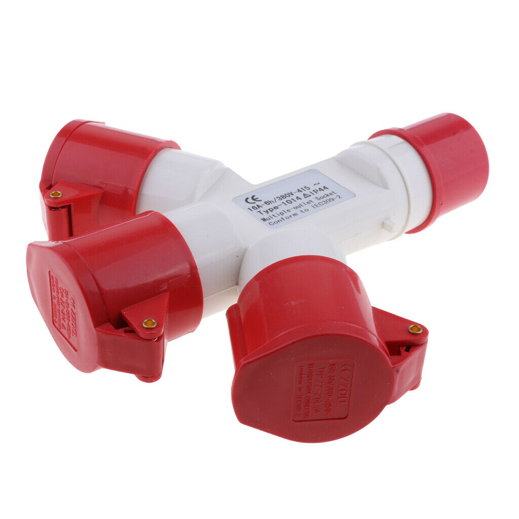 2 PCS 3 Way Splitter Industrial Connector Rated Voltage: 380V and 220-250V 22.5