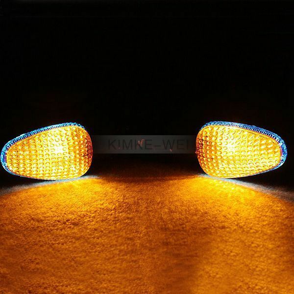 2 x Amber Motorbike Turn Signals Indicator Lights Lamps