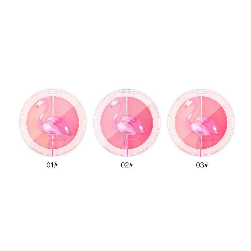 2 Colors Natural Face Blush Fine Powder Easy to Wear Blusher Palette 03