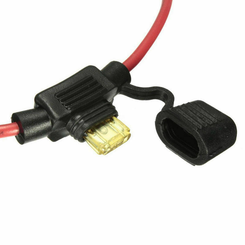 12V Car Splash Proof In-Line Mini Blade Fuse Holder + 5/10/15/20/25/30 Amp Fuses