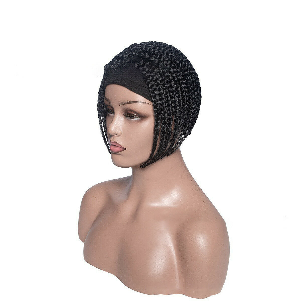 Synthetic Bob Hair Box Braids Wrap Wigs for Women Braids Full Wig Headband Wigs