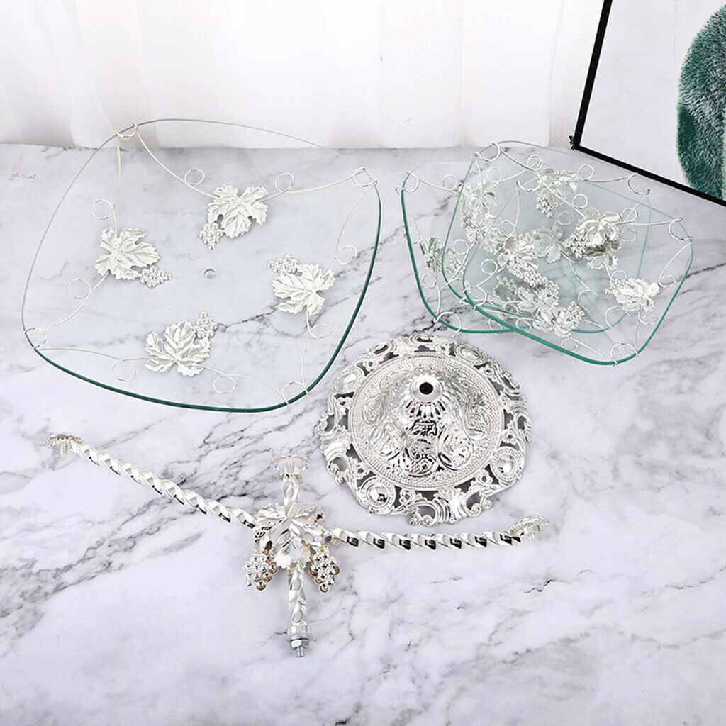 Square European Tempered Glass Fruit Tray Snack Serving Bowl Storage Plate