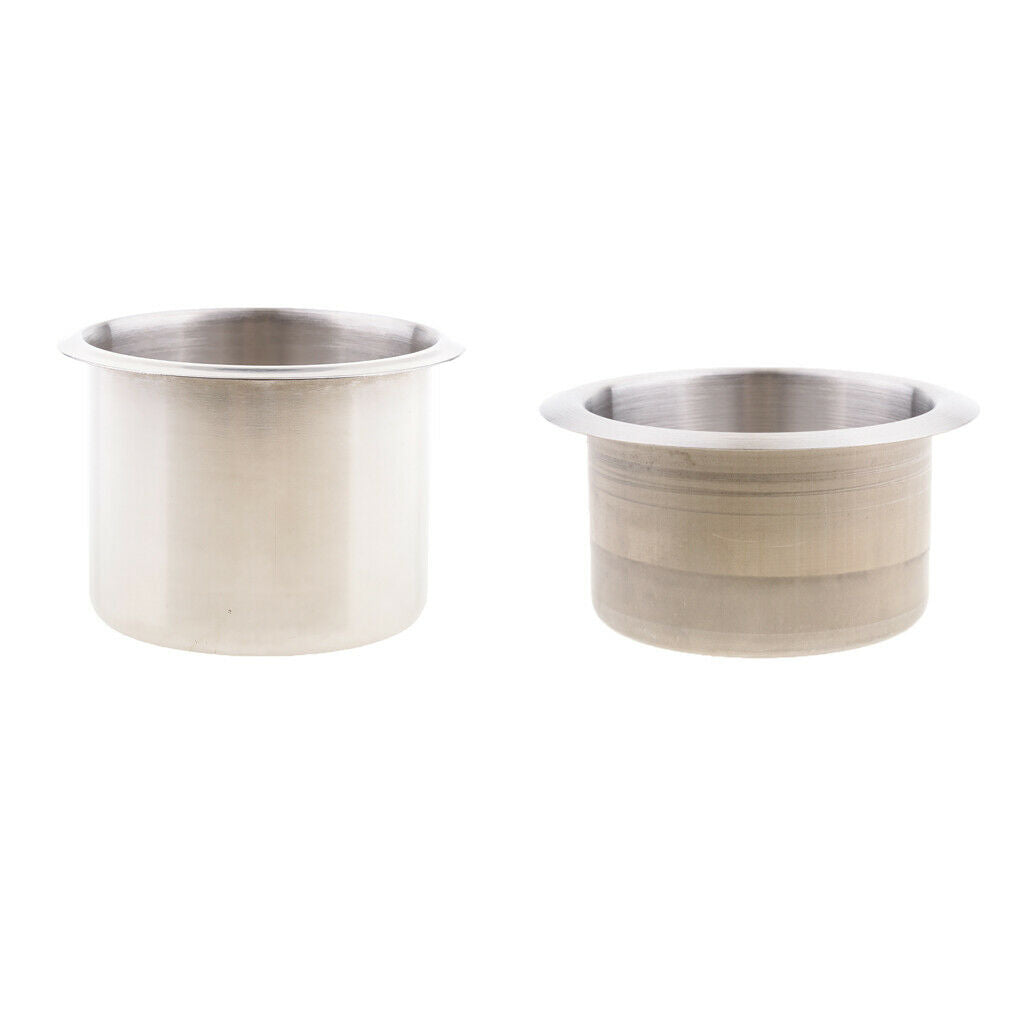 Stainless Steel Drop-in Drink Holder - Pack of 2, 68x55mm and 85x55mm