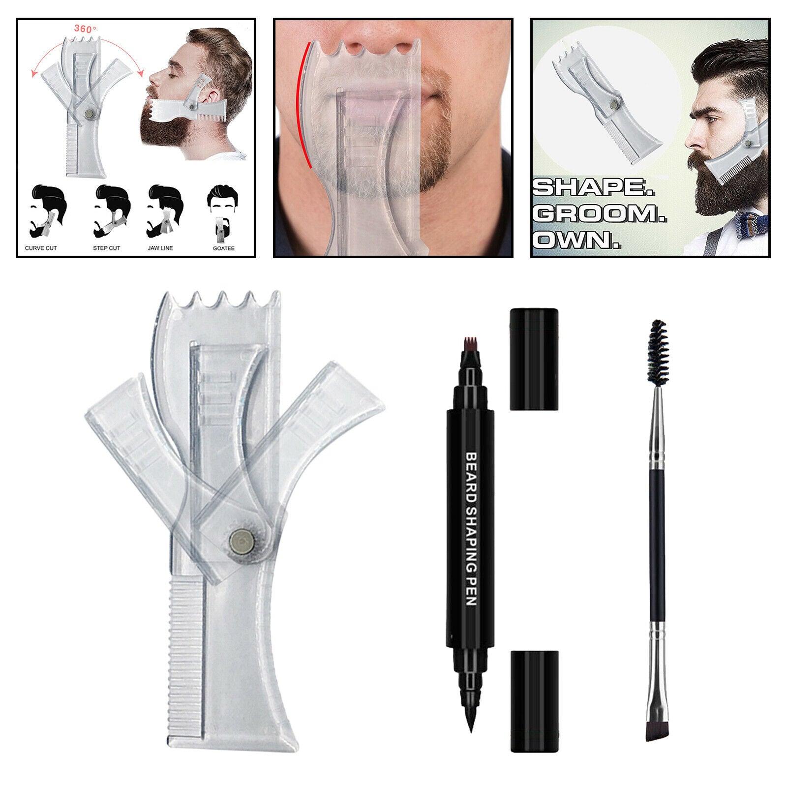 Natural Hair Waterproof Beard Filler Pens Sharpen & Define Patchy Beards Fast
