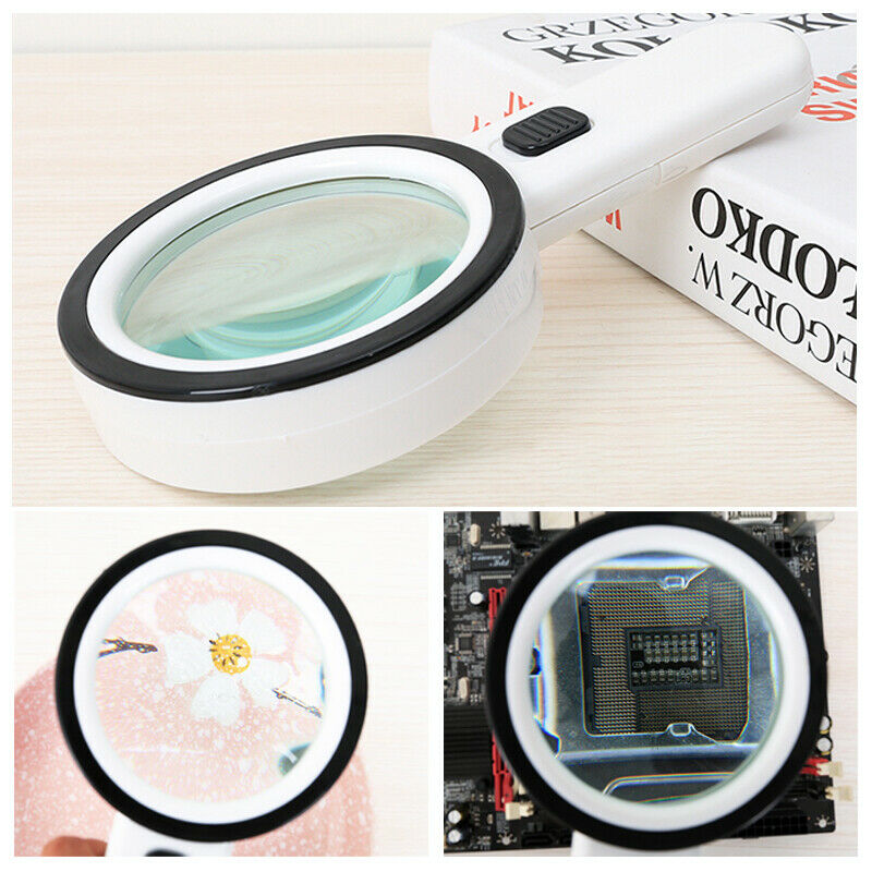 30X 12 LED magnifying glass with lighted magnifying glass, suitable for old LIN