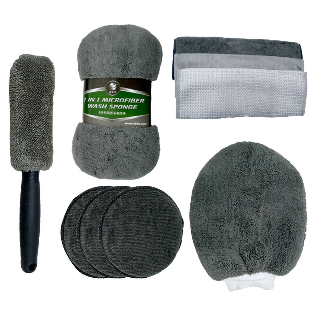 9in1 Car Cleaning kit Supplies Cleaning Mitt Sponge Block Tire Brush Set