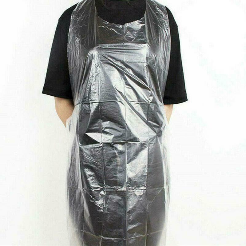 100 Pieces Polyethylene PE Disposable Waterproof Kitchen Cooking Apron
