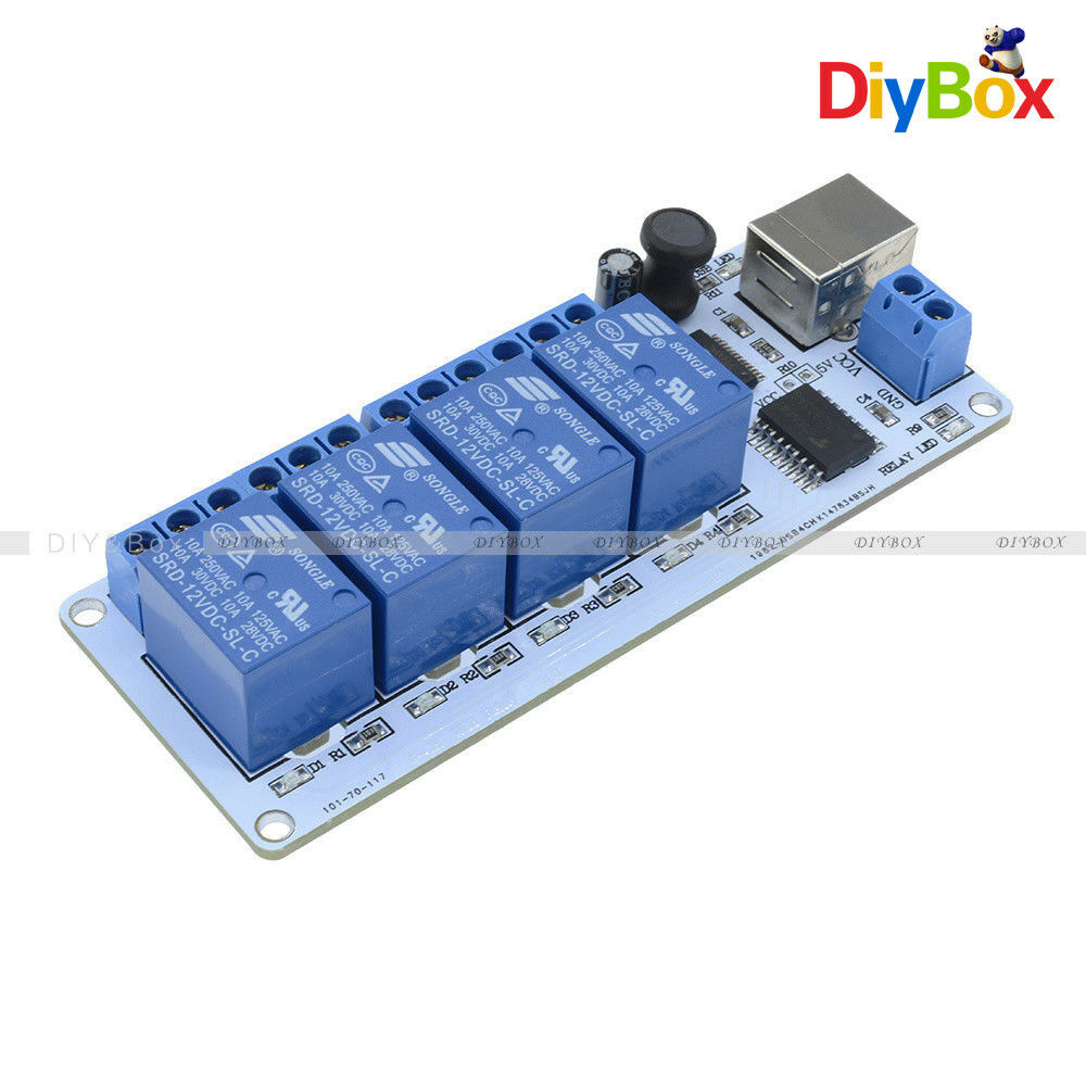 5V USB Relay Automation 4 channal Computer Control For Arduino PIC DSP AVR