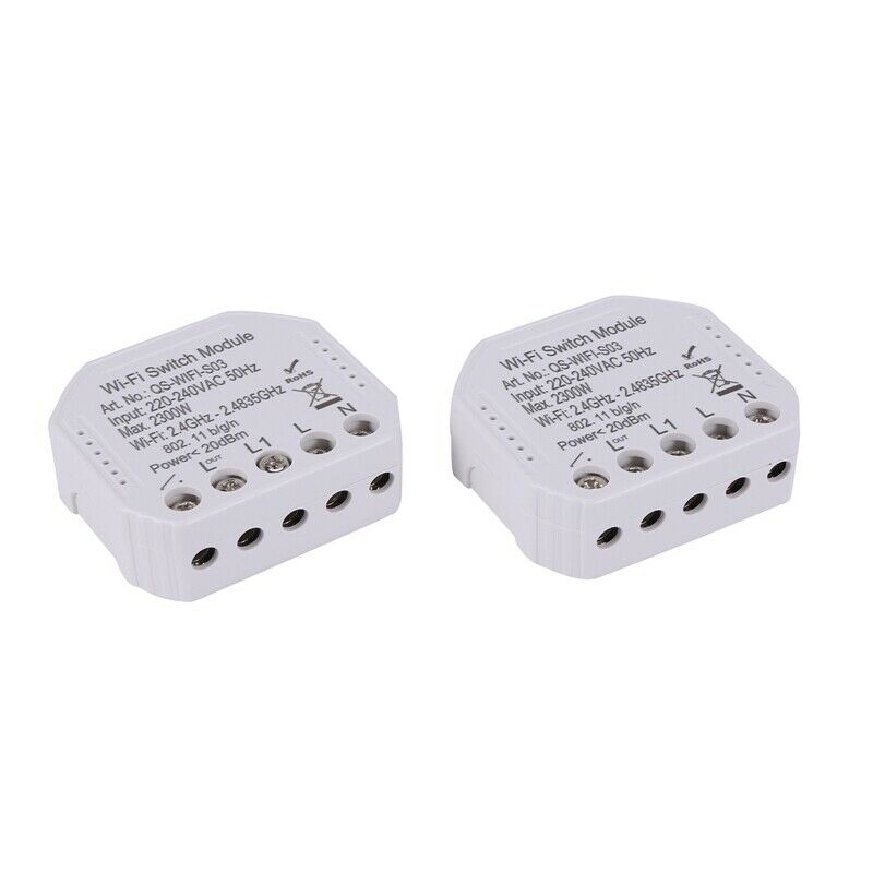 2Pcs Wifi Smart Light Switch Diy Breaker Module Smart Life/Tuya App Remote ConI7