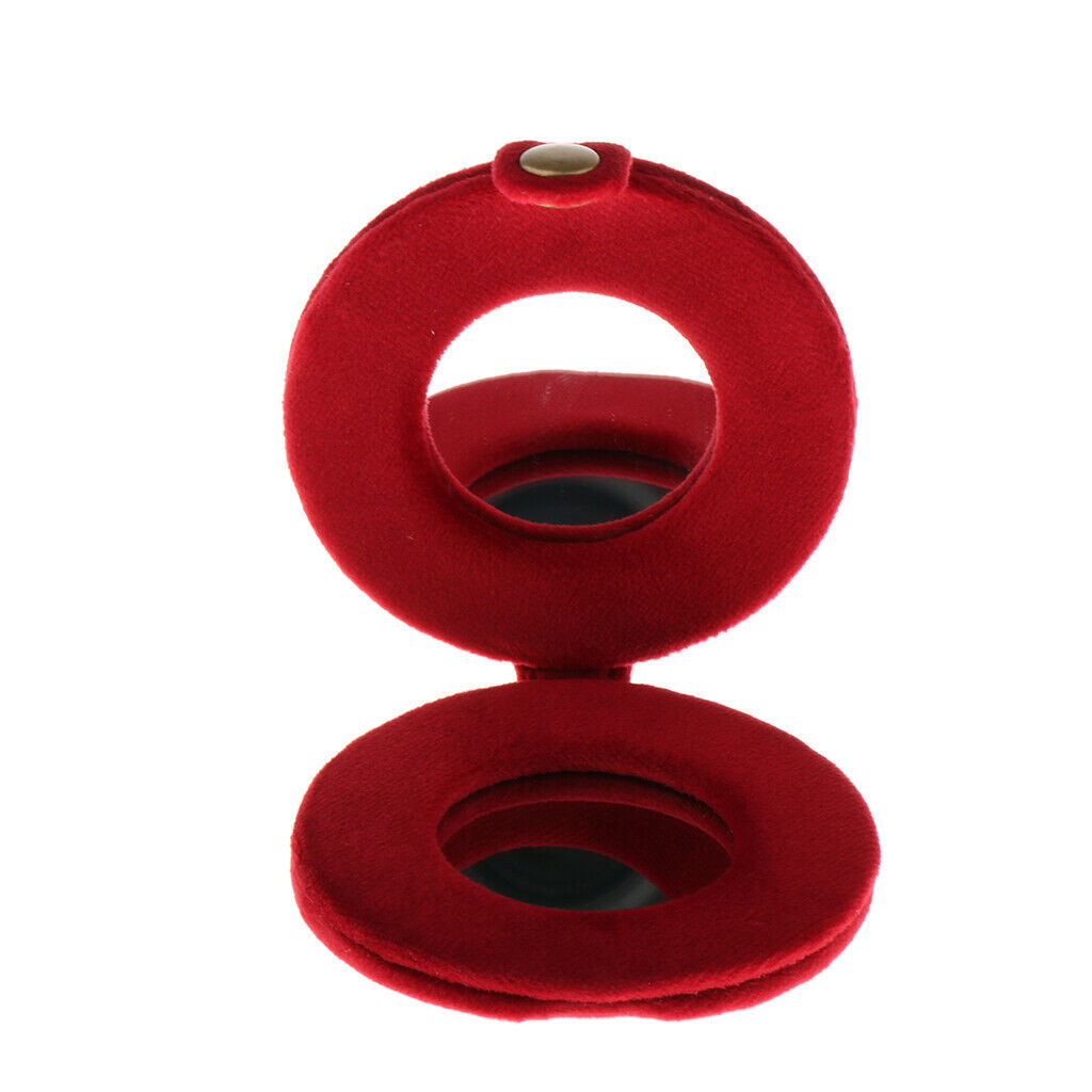 Cute Double Sided Travel Folding Pocket Compact Round Makeup Cosmetic Mirror Red