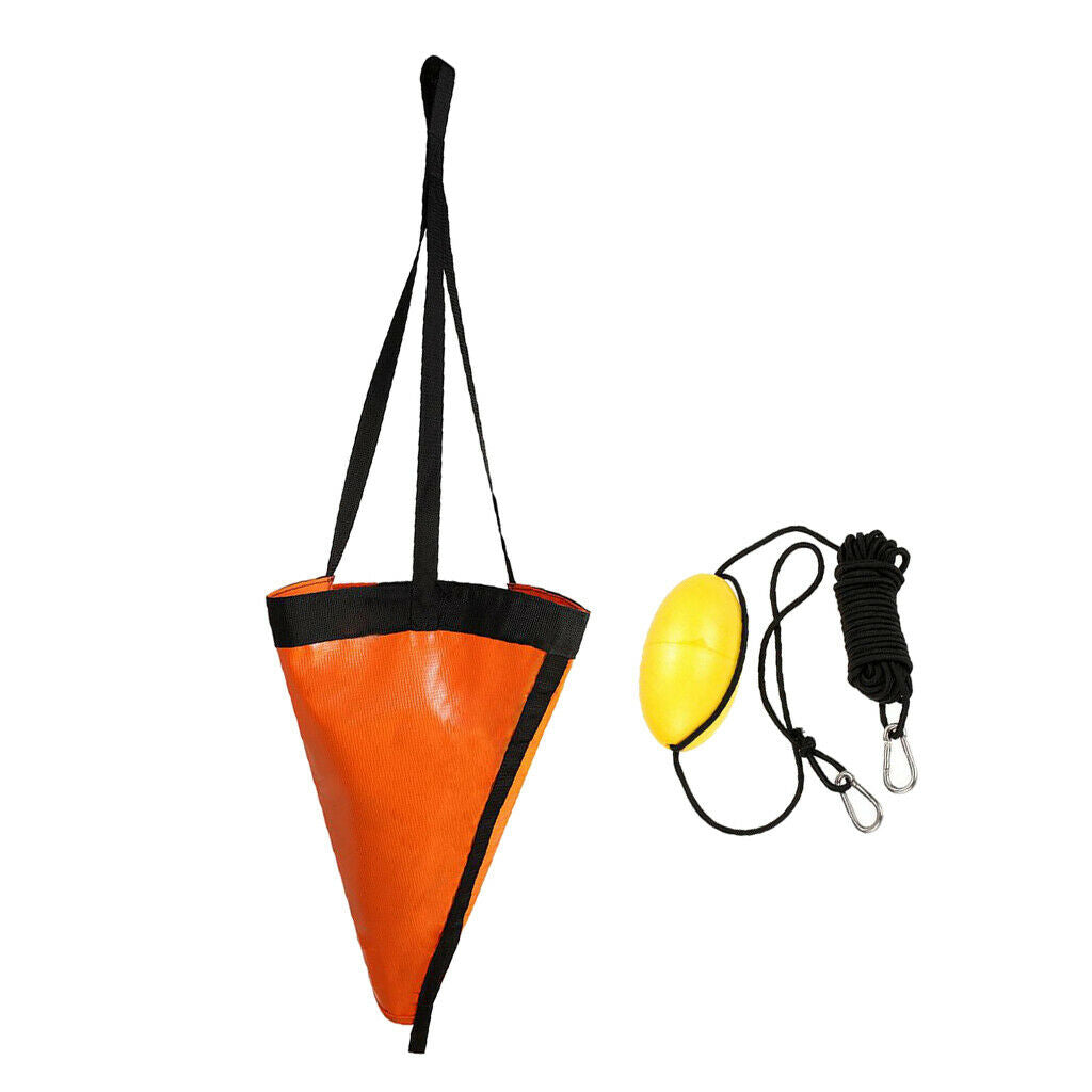 Sea Anchor Drogue Drift Brake 24inches 60cm PVC Rope for 21ft / 6.2m boat